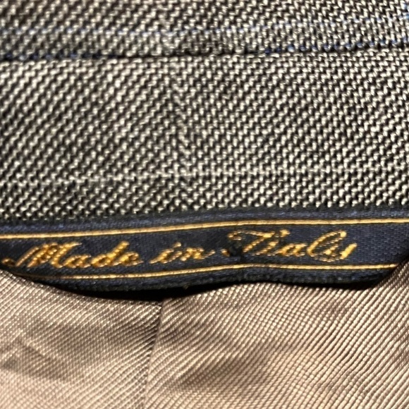 Trussini Linea Nuova 44L Gray Plaid Sports Coat Blazer 100% Lana Wool Italian - Picture 3 of 13